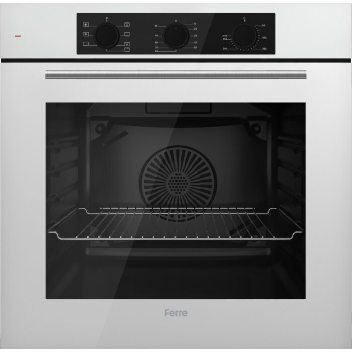 Ferre QBL62CB - SS206 -D087 60 cm Beyaz Cam Turbolu Ankastre Set -Yeni 2025 - Görsel 2