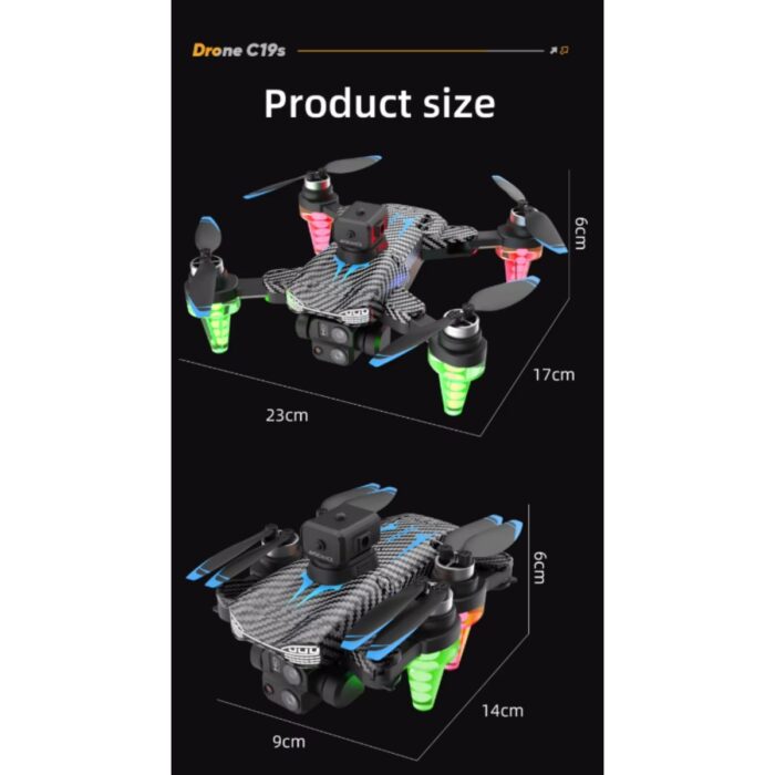 Ozmik C19S Drone 360 Derece Engel Kaçınma Karbon Fiber Drone Wifili 1080P Çözünürlüklü - Görsel 3