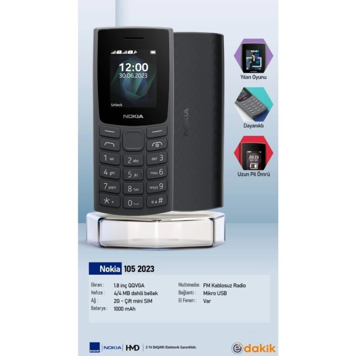 Nokıa 105 2023 Tuşlu Cep Telefonu (Nokia Türkiye Resmi Distribütör Garantili) - Görsel 5