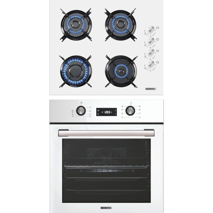 110000922225263.jpg Kumtel Dijital 2'li Beyaz Ankastre Set (Fırın-Ocak) - Görsel 1