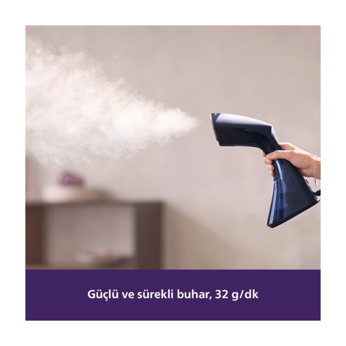 Philips GC810/20 8000 Serisi El Tipi Buharlı Düzleştirici, 32 g/dk'ya Kadar Buhar Gücü, Sıfır Yanık Riski, De-Calc Teknolojisi, - Görsel 2