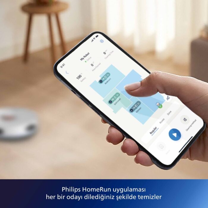 Philips XU2000/21 2000 Serisi Islak Kuru Moplu Robot Süpürge, HomeRun Uygulaması, LDS Radar Navigasyon, Beyaz ve Bakım Kiti, - Görsel 4