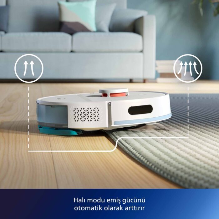 Philips XU2000/21 2000 Serisi Islak Kuru Moplu Robot Süpürge, HomeRun Uygulaması, LDS Radar Navigasyon, Beyaz ve Bakım Kiti, - Görsel 5
