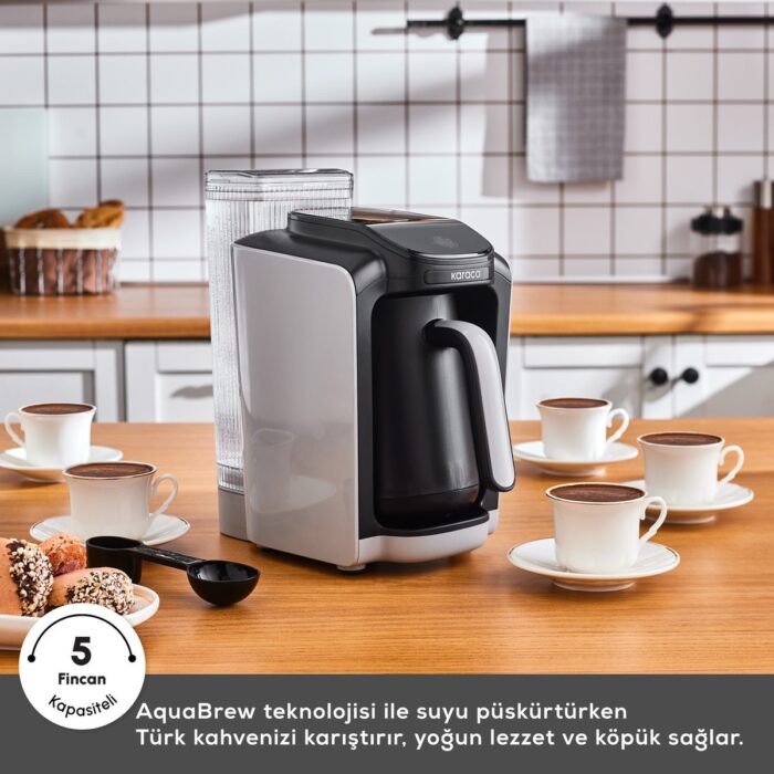 Karaca Hatır Otomatik Su Alma Hazneli Türk Kahve Makinesi Cool Gray - Görsel 3