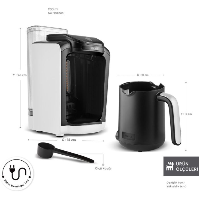 Karaca Hatır Otomatik Su Alma Hazneli Türk Kahve Makinesi White - Görsel 2