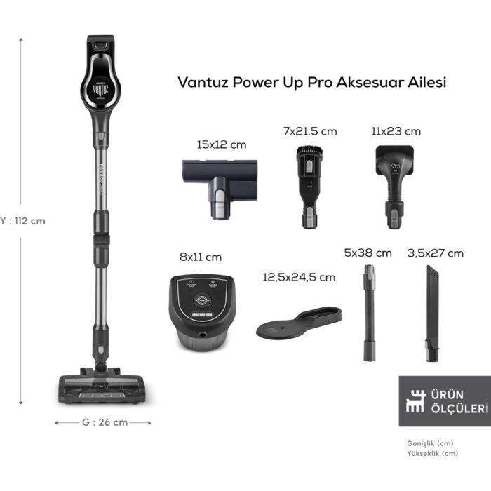 Karaca Power Up Pro 350 W Dik Süpürge Black Chrome - Görsel 2