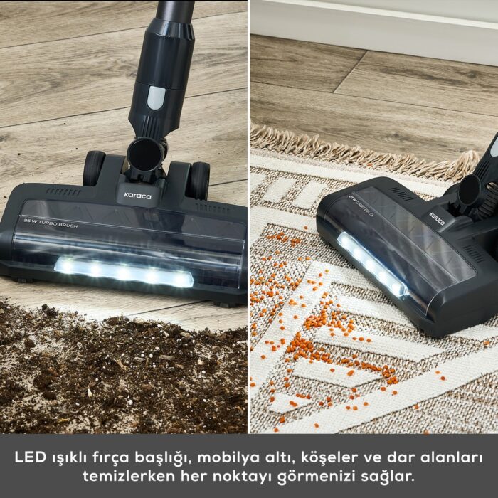 Karaca Power Up Pro 350 W Dik Süpürge Black Chrome - Görsel 5