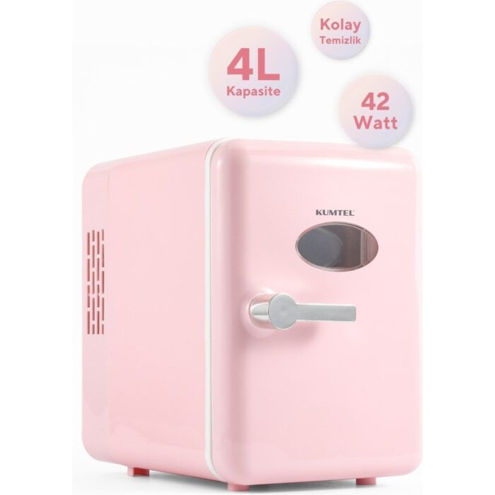 Kumtel Pembe Mini İçecek ve Kozmetik Buzdolabı - Görsel 2