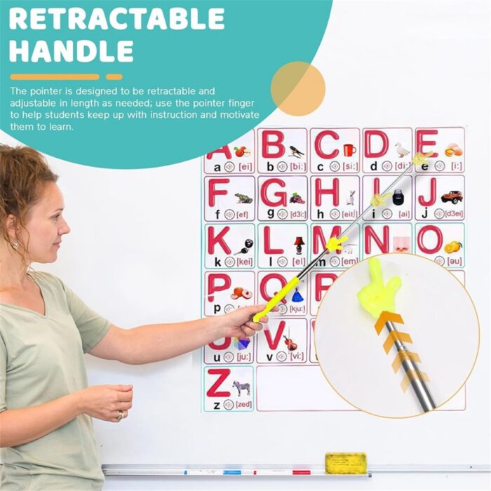 EnigmaticE 4 Adet Öğretmen Işaret Çubuğu Teleskopik El Işaretçisi Geri Çekilebilir Işaretçi Parmak Okuma Yardımı Sunum Beyaz Tahtası Için (Yurt Dışından) - Görsel 2