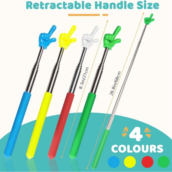 EnigmaticE 4 Adet Öğretmen Işaret Çubuğu Teleskopik El Işaretçisi Geri Çekilebilir Işaretçi Parmak Okuma Yardımı Sunum Beyaz Tahtası Için (Yurt Dışından) - Görsel 3