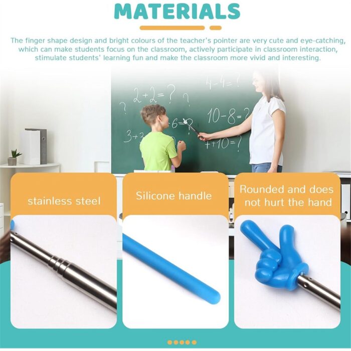 EnigmaticE 4 Adet Öğretmen Işaret Çubuğu Teleskopik El Işaretçisi Geri Çekilebilir Işaretçi Parmak Okuma Yardımı Sunum Beyaz Tahtası Için (Yurt Dışından) - Görsel 4