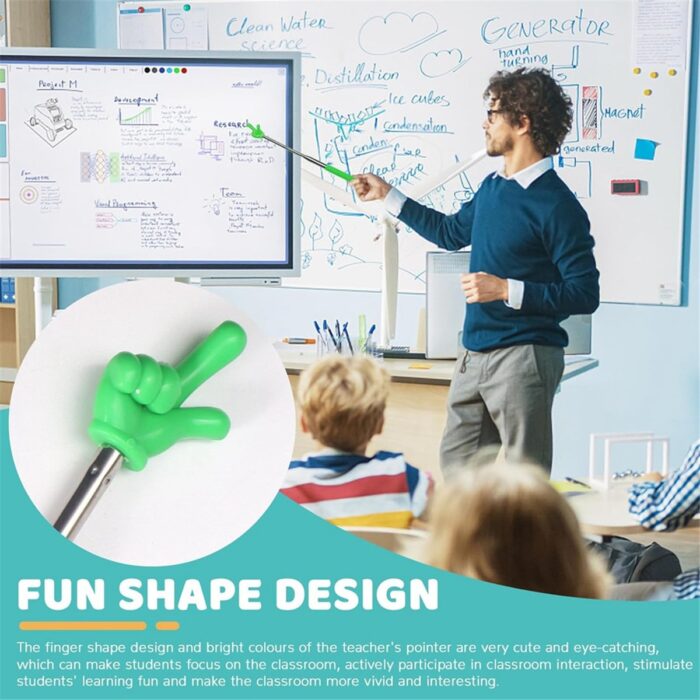 EnigmaticE 4 Adet Öğretmen Işaret Çubuğu Teleskopik El Işaretçisi Geri Çekilebilir Işaretçi Parmak Okuma Yardımı Sunum Beyaz Tahtası Için (Yurt Dışından) - Görsel 5