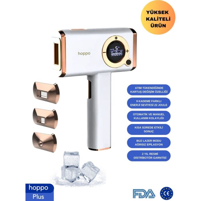 110000939943912.jpg Hoppo Plus Ipl Buz Lazer Epilasyon Cihazı 999.999 Flaş Atım - Görsel 1