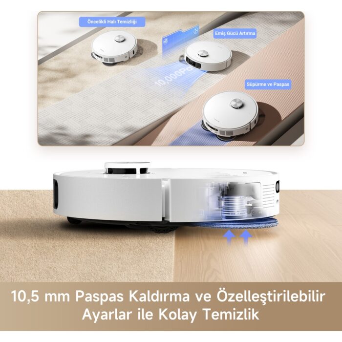 Dreame L10s Ultra Gen 2 Robot Süpürge Beyaz, 10.000Pa Emiş Gücü - Görsel 4
