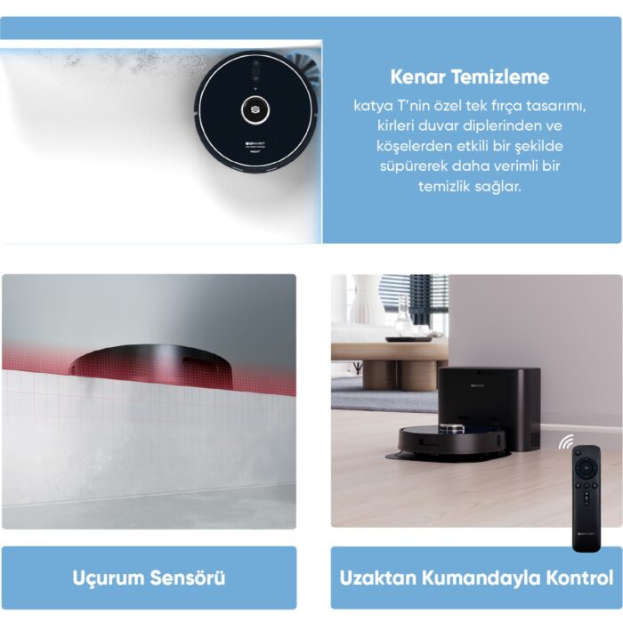 Şımart Teknoloji Katya T Akıllı Robot Süpürge Otomatik Toz Boşaltma ve Mop Özellikli - Görsel 5