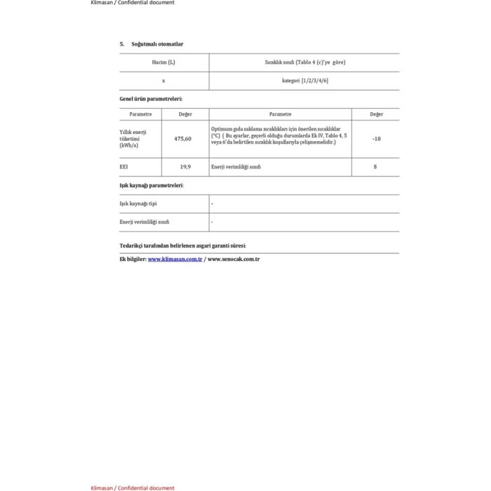 Şenocak D-513 Dual 500LT Dondurucu+Soğutucu Difriz - Görsel 3