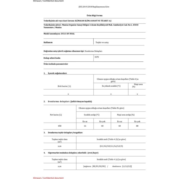 Şenocak D-513 Dual 500LT Dondurucu+Soğutucu Difriz - Görsel 4