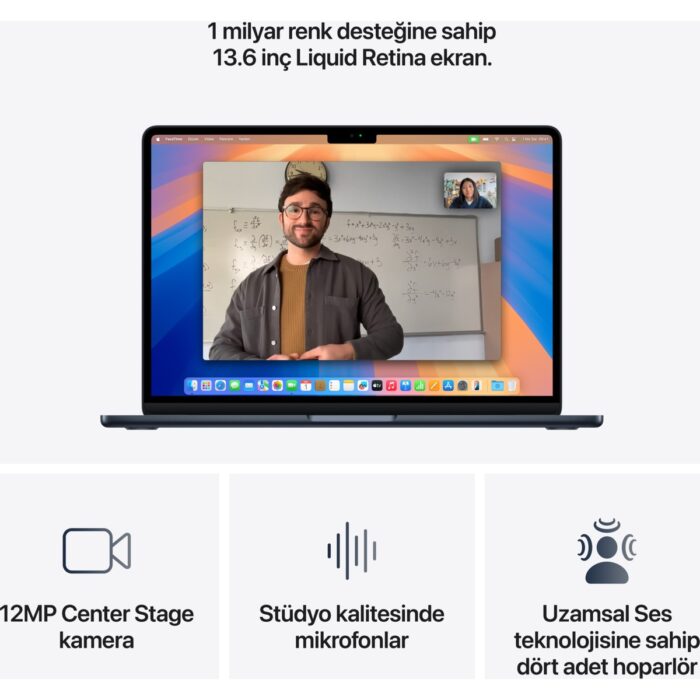 Apple MacBook Air M4 24GB 512GB SSD macOS 13" Taşınabilir Bilgisayar Gece Yarısı MC6C4TU/A - Görsel 5