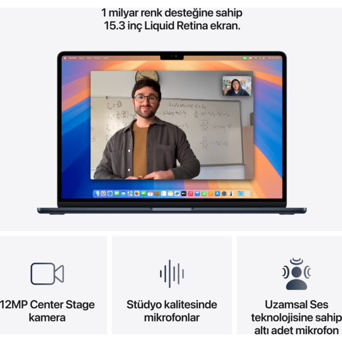 Apple MacBook Air M4 16GB 256GB SSD macOS 15" Taşınabilir Bilgisayar Gece Yarısı MW1L3TU/A - Görsel 5