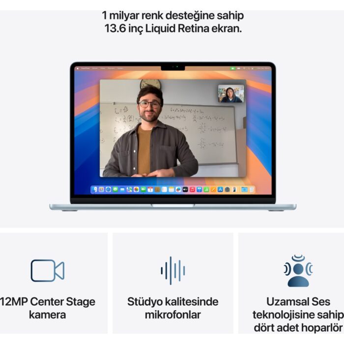 Apple MacBook Air M4 16GB 512GB SSD macOS 13" Taşınabilir Bilgisayar Gök Mavisi MC6U4TU/A - Görsel 5