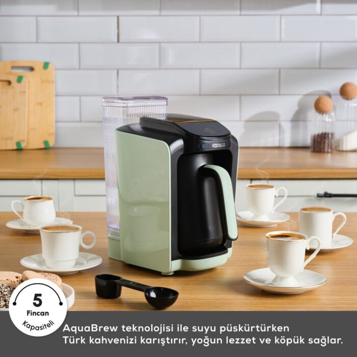 Karaca Hatır Otomatik Su Alma Hazneli Türk Kahve Makinesi Cabbage Green - Görsel 4