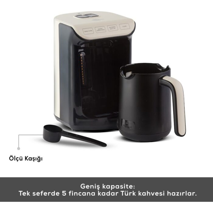 Karaca Hatır Köz Türk Kahve Makinesi Krem 5 Fincan Kapasiteli Bol Köpüklü - Görsel 3