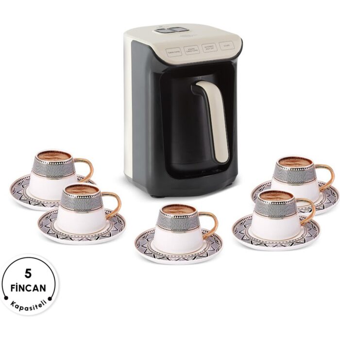 Karaca Hatır Köz Türk Kahve Makinesi Krem 5 Fincan Kapasiteli Bol Köpüklü - Görsel 4