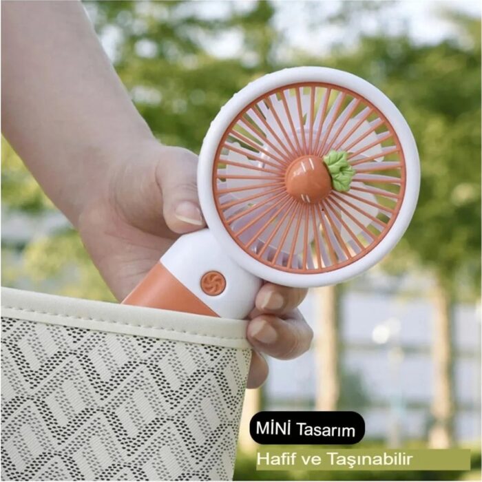 Enshall Şarjlı Masa Üstü Ve El Fan Taşınabilir Şarj Edilebilir Serinletici Mini Fan - Görsel 4