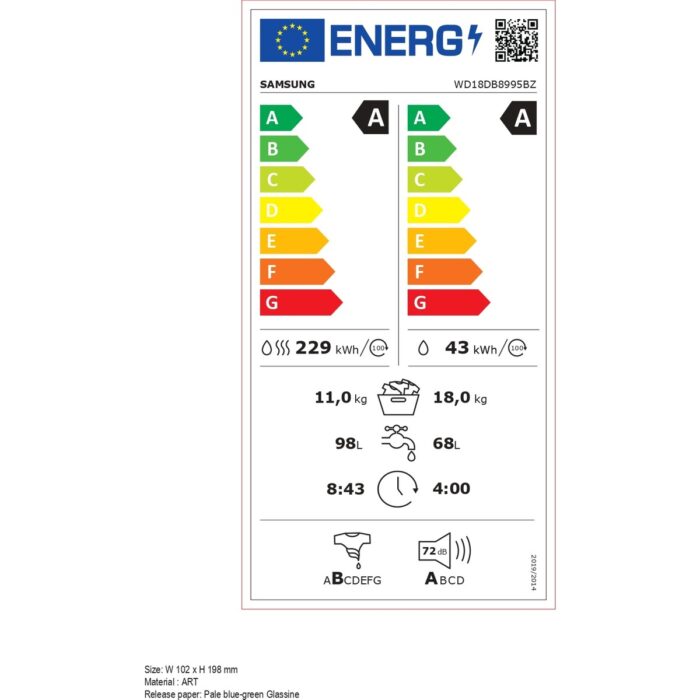 Samsung WD18DB8995BZAH Kurutmalı Çamaşır Makinesi - Görsel 4