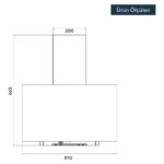 Kumtel Siyah Cam Davlumbaz DA6-833 - Görsel 2