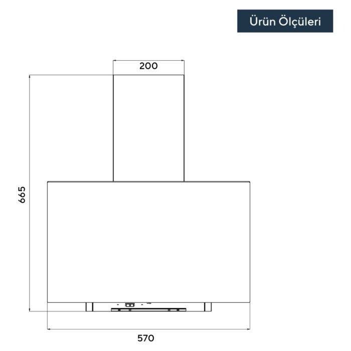 Kumtel Siyah Cam Davlumbaz DA6-833 - Görsel 2