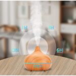 Hzl 500ML Kumandalı Ahşap Tasarımlı Aromaterapi Hava Nemlendirici – RGB 7 Renk LED, Sessiz Ultrasonik Buhar ve Ferahlatıcı Nemlendirme! - Görsel 3
