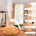 Hzl 500ML Kumandalı Ahşap Tasarımlı Aromaterapi Hava Nemlendirici – RGB 7 Renk LED, Sessiz Ultrasonik Buhar ve Ferahlatıcı Nemlendirme! - Görsel 4