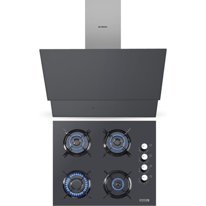 Kumtel Antrasit 2'li Ankastre Cam Set (DA6-835 + KO-40TAHDF) - Görsel 1