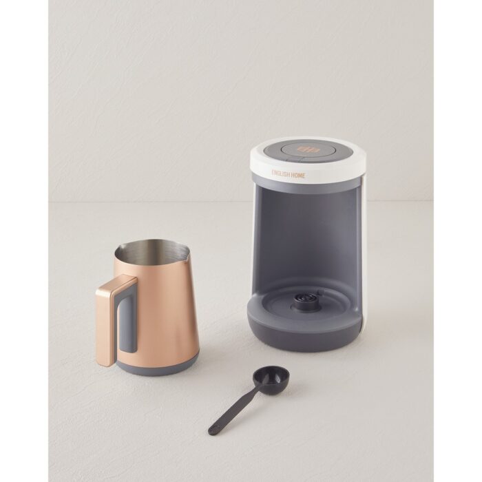 English Home Tkm 6001 Çelik Cezve Çift Taşım Türk Kahvesı Makınesı Beyaz-Bakır - Görsel 4