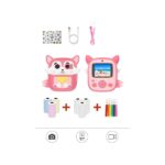 Torima Cmr-20 Pembe Dijital Video Kayıt Fotoğraf Çocuk Kamerası Termal Resim Kağıt Baskılı Yazıcı