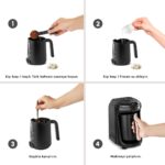 Karaca Hatır Hüps Quartz Közde Türk Kahvesi, Sütlü Türk Kahvesi, Sütlü İçecek Hazırlama Makinesi 5 Fincan Kapasiteli Bol Köpüklü Black Copper - Görsel 4