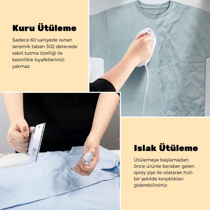 Rowenger NB301 Mini Seyahat Ütüsü Çift Voltaj Dünya Çapında Kullanıma Uygun White - Görsel 5