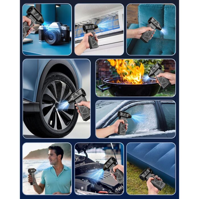 Robeve Süper Güçlü Üfleyici Şarjlı Fan Turbo Fan 130000 Rpm Güçlü Fan Vantilatör Üfleyici Süper Turbo Fan Yüksek Hızlı Fırçasız Motor Mini Jet Üfleyici - Görsel 5