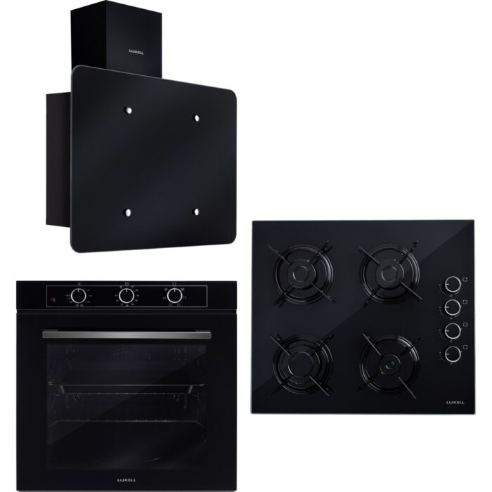 110000982850883.jpg Luxell Optimum Siyah 7 Programlı 77 Litre Ankastre Set New Project - Görsel 1