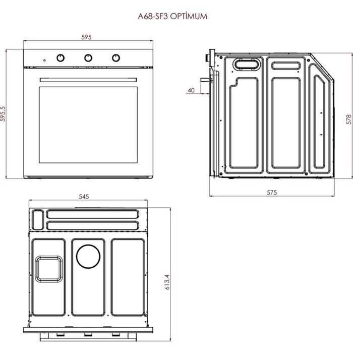 Luxell Optimum Siyah 7 Programlı 77 Litre Ankastre Set New Project - Görsel 5