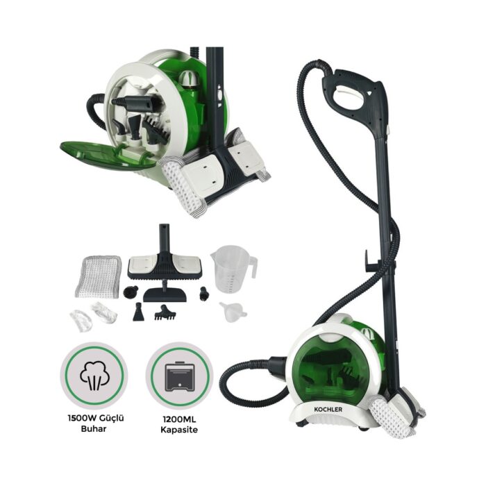 110000986888609.jpg Kochler 1.2l Tanklı 1500W Buharlı Temizleyici – Zemin, Cam, Mutfak ve Banyo Için - Görsel 1