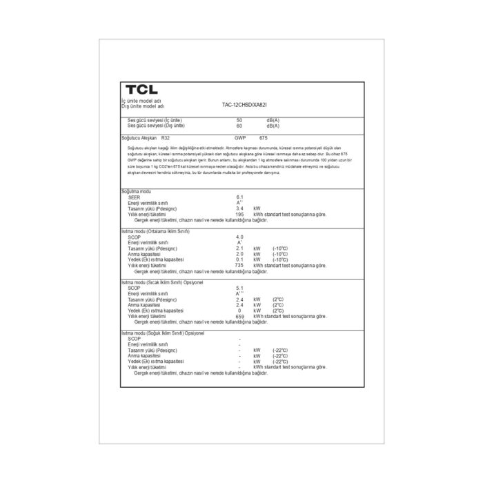 TCL Elite TAC-12CHSD-XA82I A++ Enerji Sınıfı 12000 BTU  Inverter Duvar Tipi Klima - Görsel 4