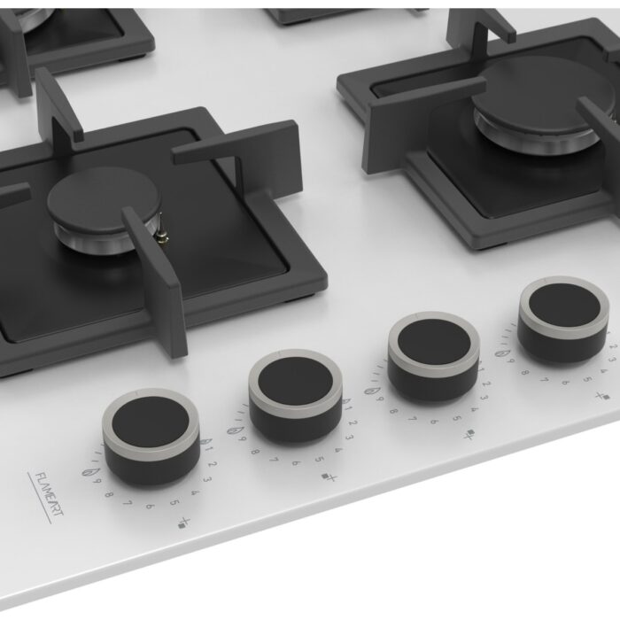 Ferre SC206 Beyaz Cam Ankastre Ocak (Döküm Izgara) - Görsel 4