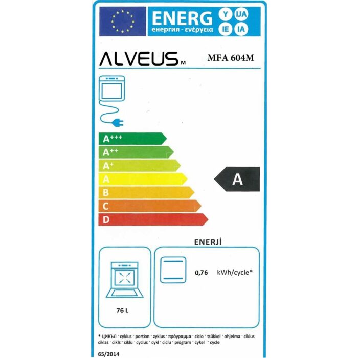 Alveus Mfa 604 Td Beyaz Ankastre Fırın - Görsel 5
