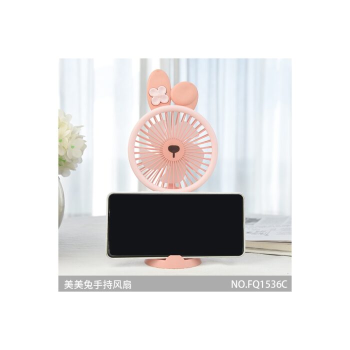 Enshall Model 3 Kademeli 5 Kanatlı Sevimli Mini Vantilatör Masaüstü ve El Fanı - Görsel 3