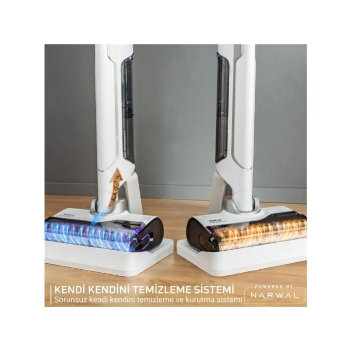 Tefal X-Clean 10 Islak Sert Zemin Temizleyici Kablosuz Dikey Süpürge-Kendini Temizler Kurutur - İlave Rulo - Görsel 3