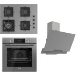 Ferre Flameart Sc Serisi Gri Set (SC408-WFA + QMS63CPR +D065 ) - 65 Cm'lik Kare Döküm Izgara-Wok