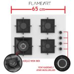 Ferre Flameart Sc Serisi Beyaz Set (SC406-WFA + QMS63CB +D087 ) - 65 Cm'lik Kare Döküm Izgara-Wok - Görsel 3
