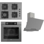 Ferre Flameart Sc Serisi Gri Set (SC408-WFA + XE63CPR +D065 ) - 65 Cm'lik Kare Döküm Izgara-Wok